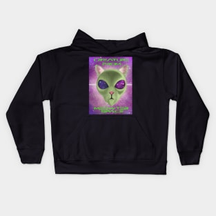 Creature from meow-ter space w/ galaxy eyes Kids Hoodie